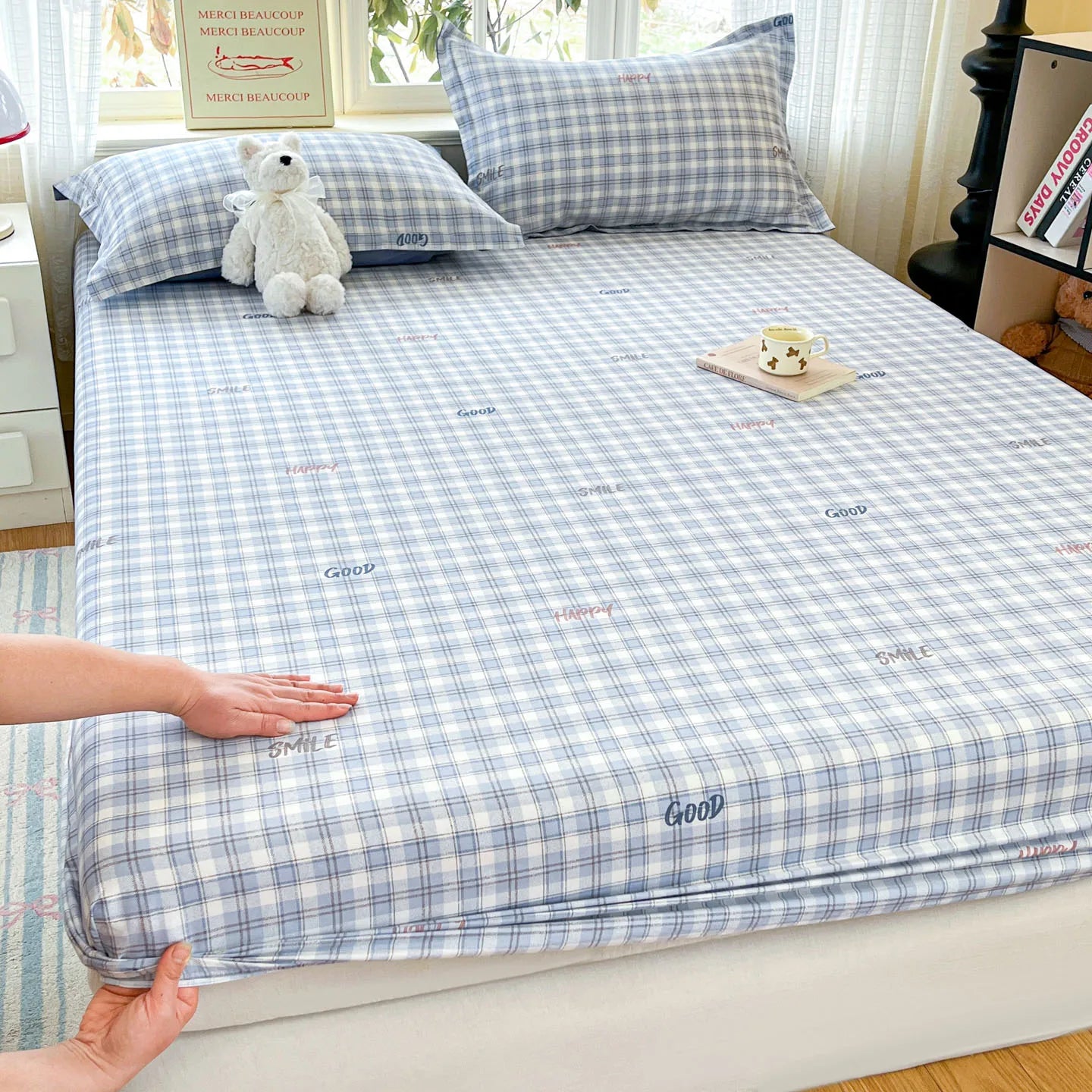 100% Cotton Cute Bear Print Bed Sheet, All Sizes