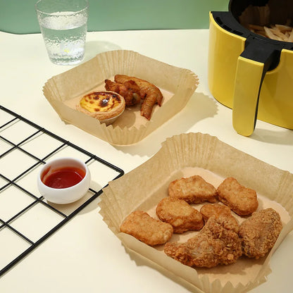 50-Pack Disposable Air Fryer Paper Liners, Non-Stick Square