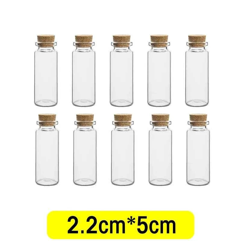 Small Glass Bottles with Cork Tiny Empty Glass Jars Craft Art Vials Transparent Wishing Bottles Birthday Wedding Party Favors