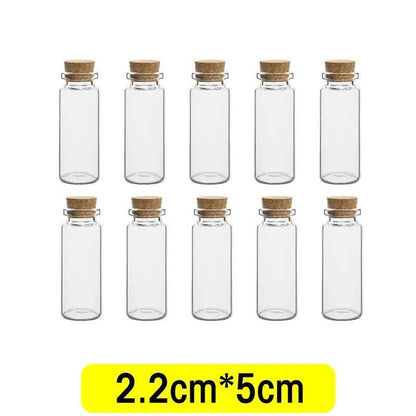Small Glass Bottles with Cork Tiny Empty Glass Jars Craft Art Vials Transparent Wishing Bottles Birthday Wedding Party Favors
