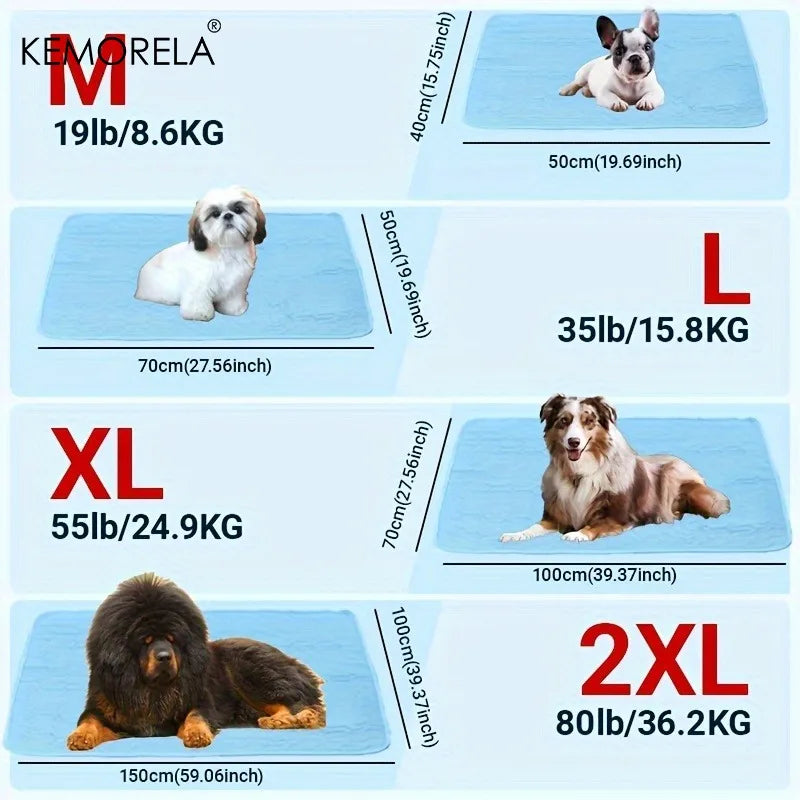 Ice-Cool Pet Cooling Mat & Bed — Breathable Sweat-Absorbent Fabric for Small, Medium & Large Pets