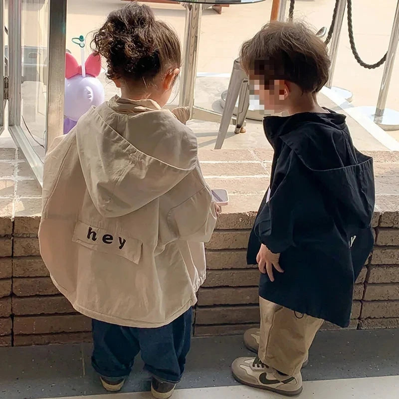 Kids Hooded Zipper Jacket, Spring Autumn Cartoon Print