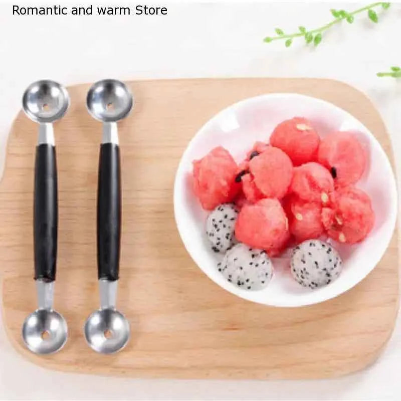 1Pc Household Stainless Steel Double-end Melon Ice Cream Baller Scoop Fruit Spoon Kitchen accessories Gadgets