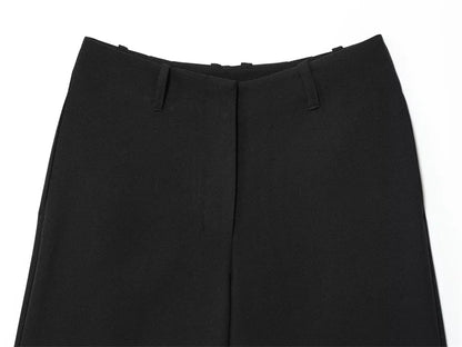 Women's Black Cropped Casual Shorts — Simple Summer Commuter Shorts
