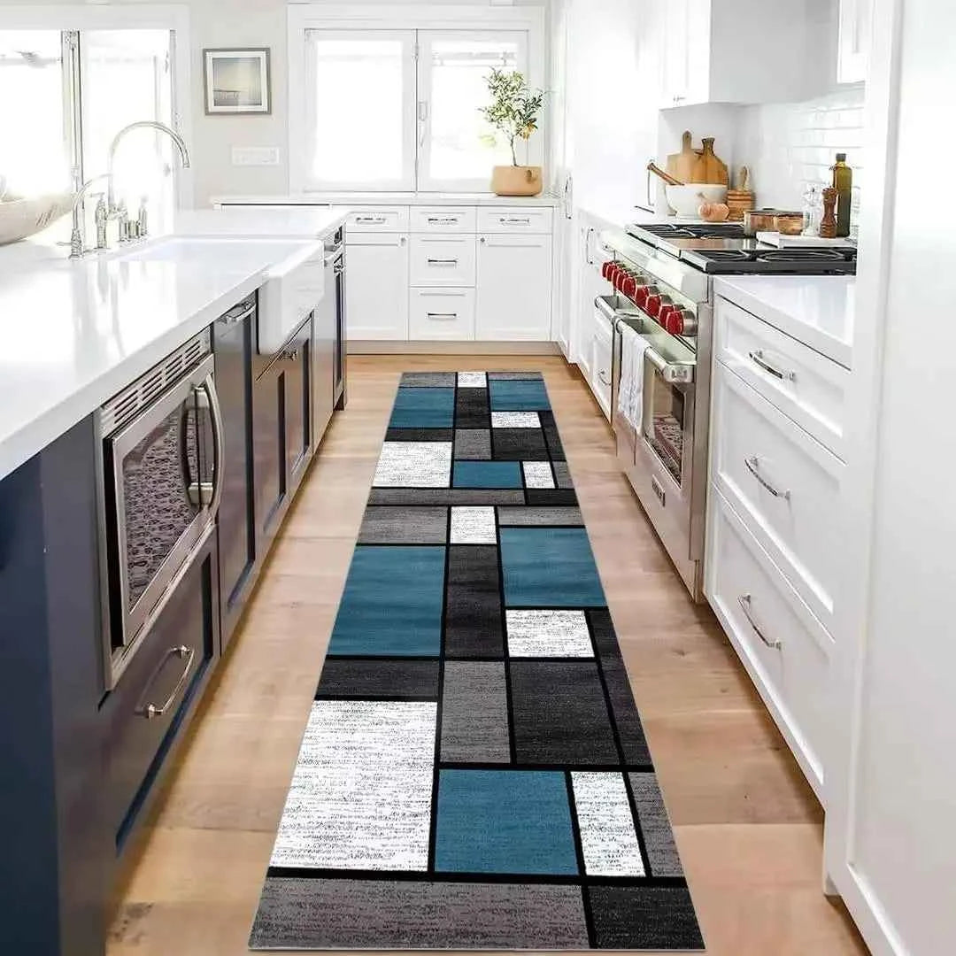 VIKAMA High-Grade Plaid Carpet Kitchen Rug Long Floor Mat Thin Door Mat Living Room Carpet Rug For Bedroom Home Decoration