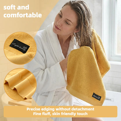 4-Pack 100% Cotton Towels, Soft & Comfortable, High Water Absorbency, Hair-Drying