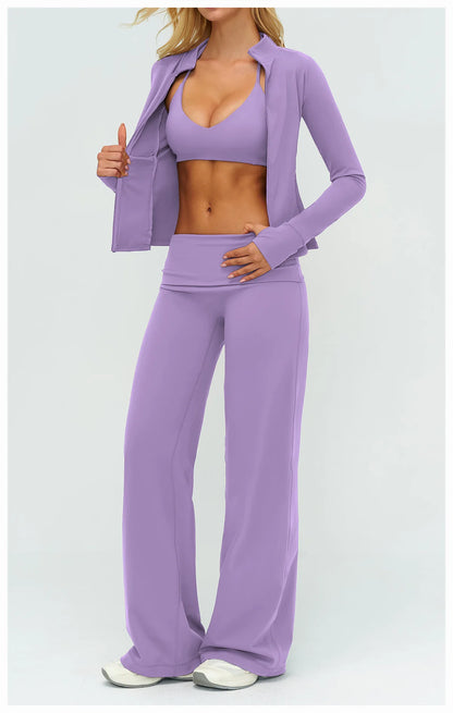 Women’s Loose Wide-Leg Sports Leggings — Slim Fit Running Trousers