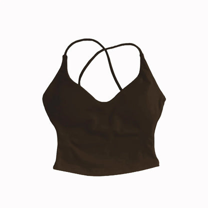 Dynamic Strappy Push-Up Fitness Tank Top — Back Cross Sports Bra