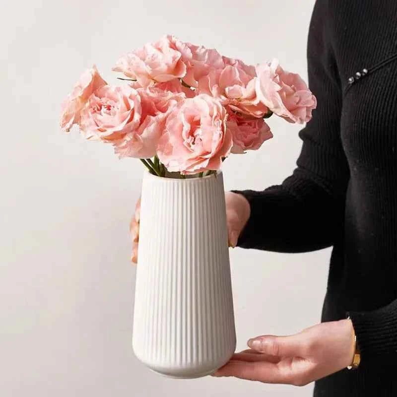 Elegant Nordic Flower Vase Durable Plastic Vase Ornaments, Flower Arrangement, Home Living Room Decoration,  Flower Creative Art