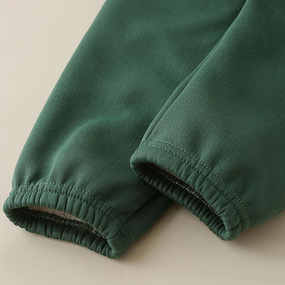 Autumn And Winter Children's Plush Warm Sports Casual Pants For Boys And Girls Solid Color Fashion Thick Windproof Harun Pants