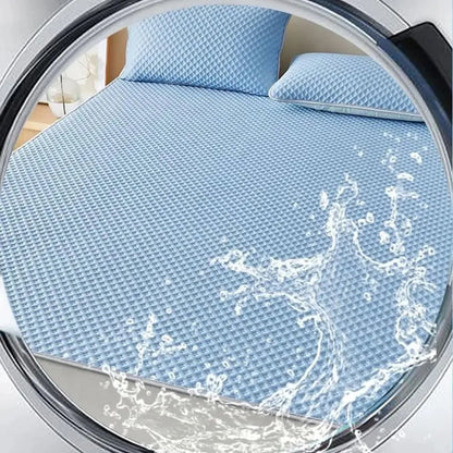 Summer Cooling Mattress Pad – Breathable Ice Silk Bed Mat, Washable & Skin-Friendly