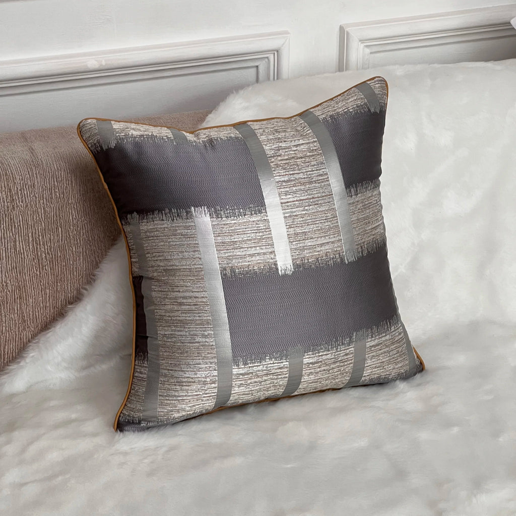 Gold Stripe Holiday Cushion Cover, Yellow