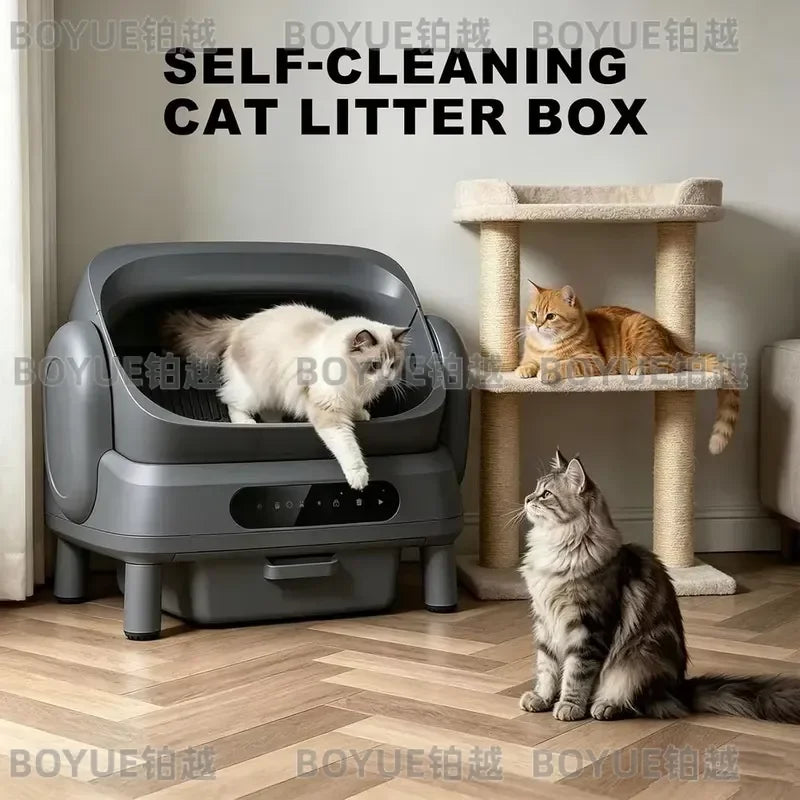 Top-Entry Automatic Self-Cleaning Cat Litter Box with App Control – Black