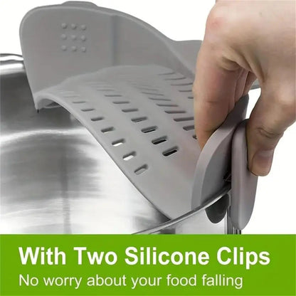 Adjustable Clip-On Pot Strainer – Universal Drain Strainer for Pots, Pans & Bowls