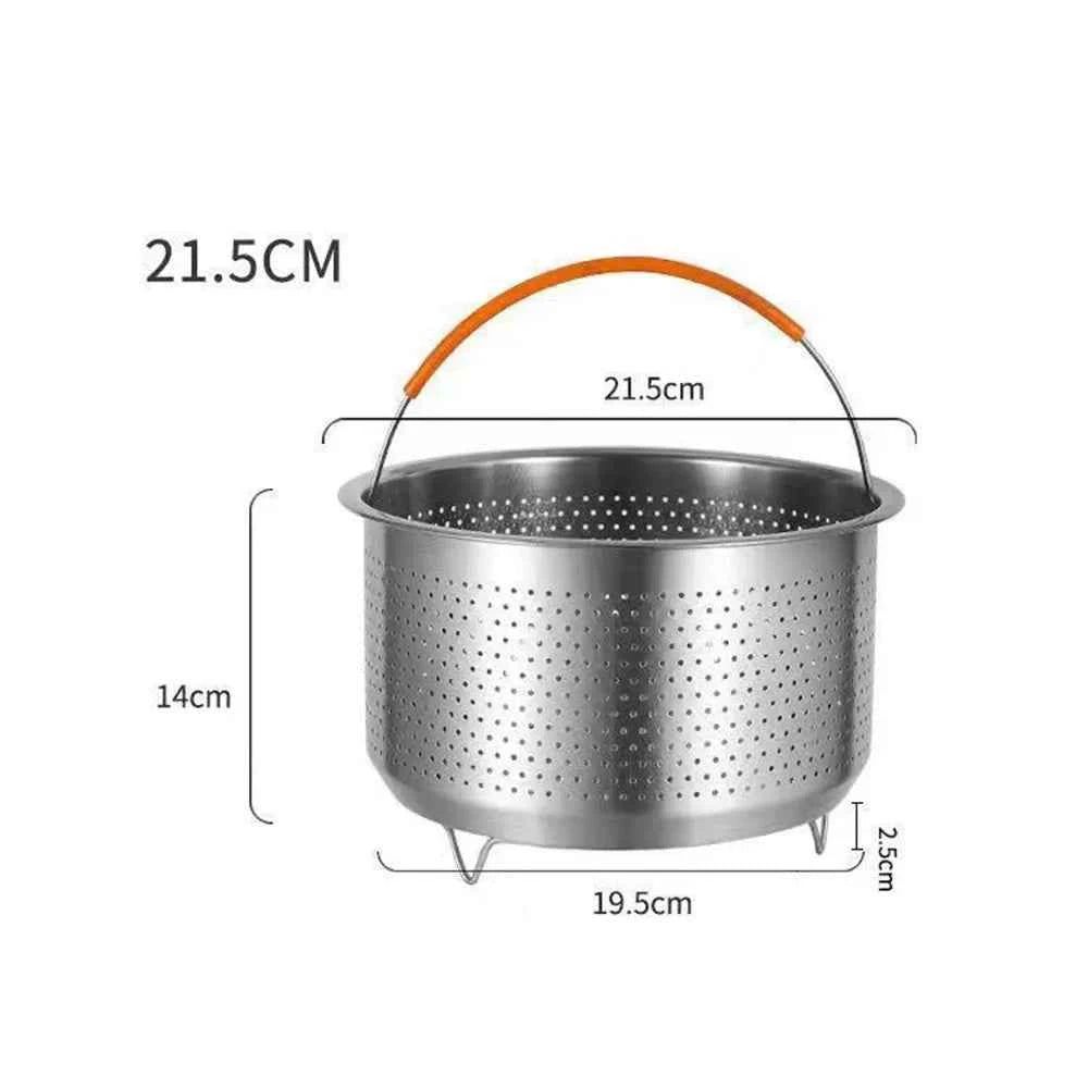 Stainless Steel Steamer Rack Insert Stock Pot With Handle Steaming Tray Rice Pressure Cooker Basket Steamer Kitchen Cooking Tool