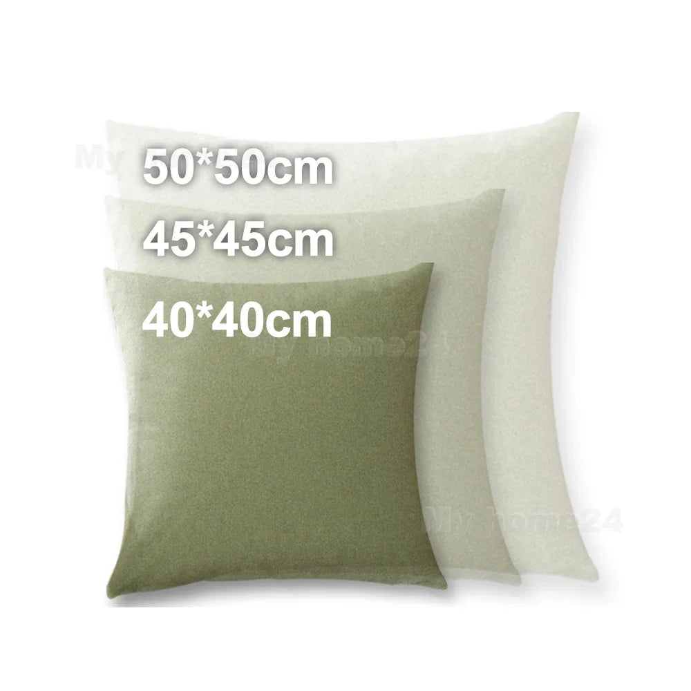 Solid-Color Cotton-Linen Cushion Cover