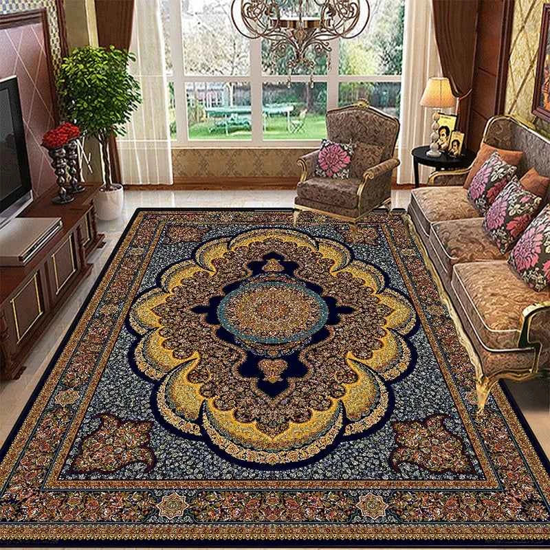 Retro Bohemian Persian Style Carpet for Living Room Comfortable Soft Non-slip Bedroom Rugs Classical Entrance Door Mat Washable