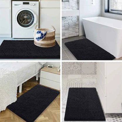 Olanly Chenille Bathroom Rug Extra Soft Shaggy Bath Mat Non-Slip Bathroom Floor Mat Water Absorbent Plush Microfiber Rugs Shower