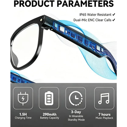 4K HD Smart Camera Glasses – 8MP, AI Translation, Anti-Shake, Photochromic Lenses