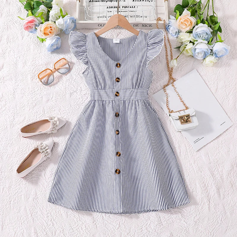 Kids Dress For Girls 8-12 Years Summer Girls Dopamine Dress Graduation Birthday Party Event Fresh Sweet Style Girls Dress