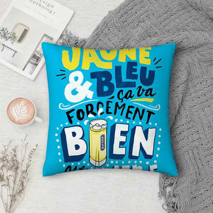 Ricard Beer Pillow Case Square Double-Sided Printing Short Plush Sofa Cushion Cover Bedroom Bedside Pillow