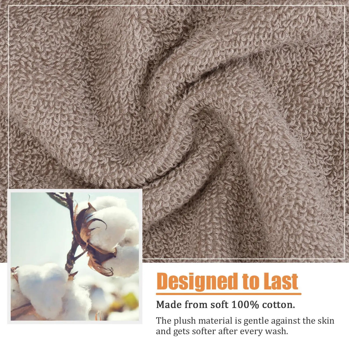 100% Pure Cotton Hand Towels Super Soft Fluffy Absorbent Quick Dry