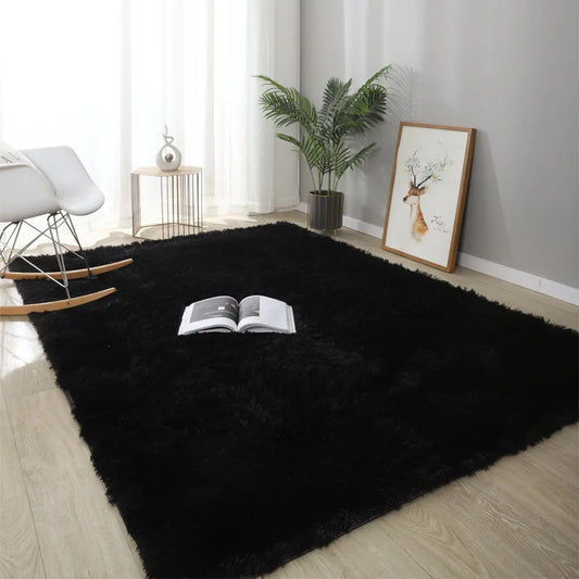 VIKAMA Silk Hair Tie-Dye Plush Carpet – Non-Slip Soft Rug for Living Room, Bedroom & Kids Room