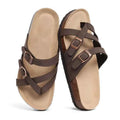 Crestar Women's Clogs Sandals Summer Slip On Slides Cork Footbed Sandals With Adjustable Buckle Lady Soft Casual Beach Slippers