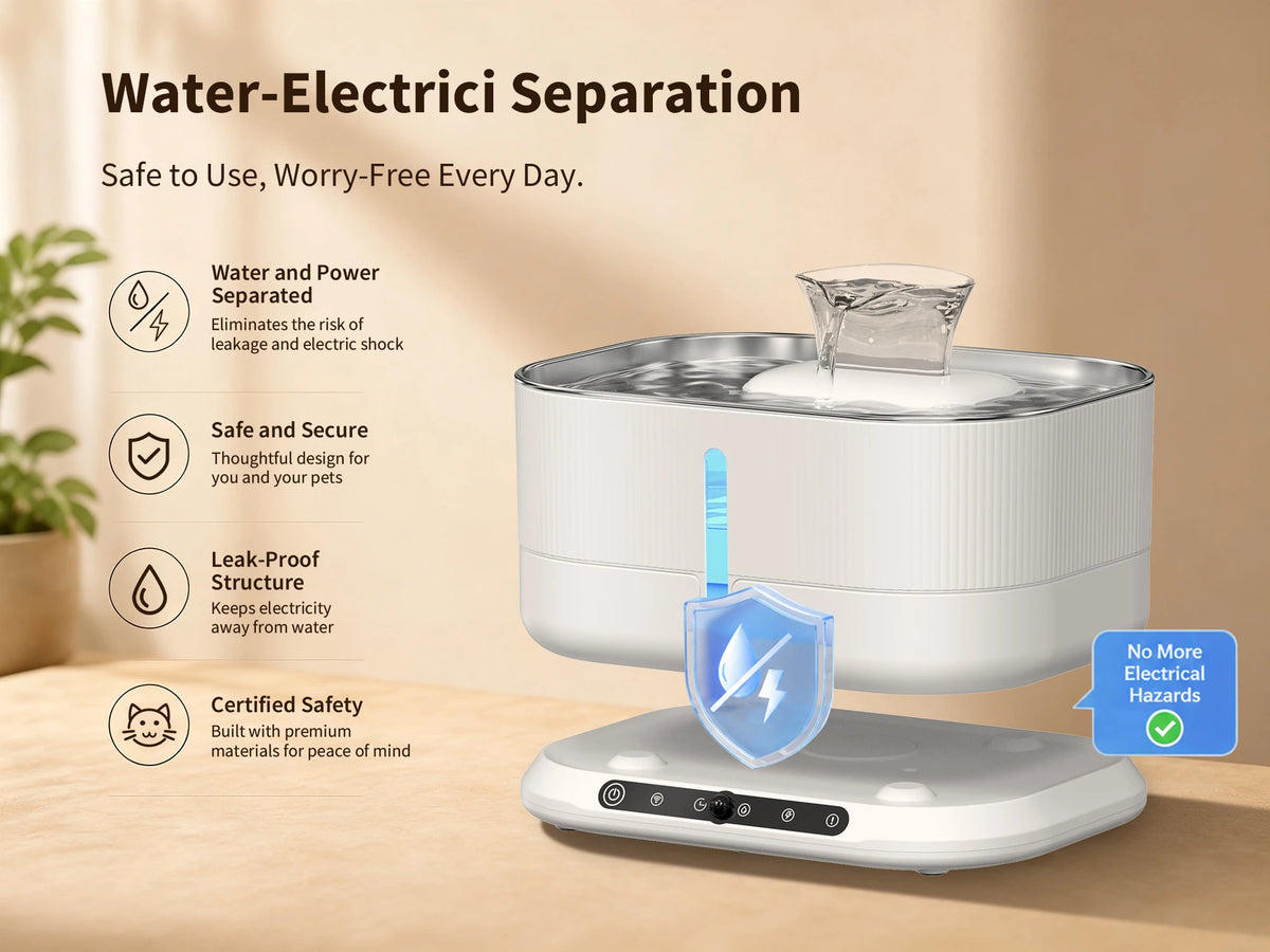 Cordless Cat Water Fountain, 3.5L Rechargeable
