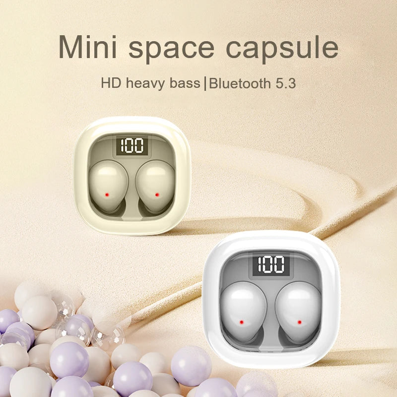SK Mini Invisible Wireless Earbuds – Bluetooth 5.3, HiFi Bass, IPX5, 480H Standby, Sleep & Sport