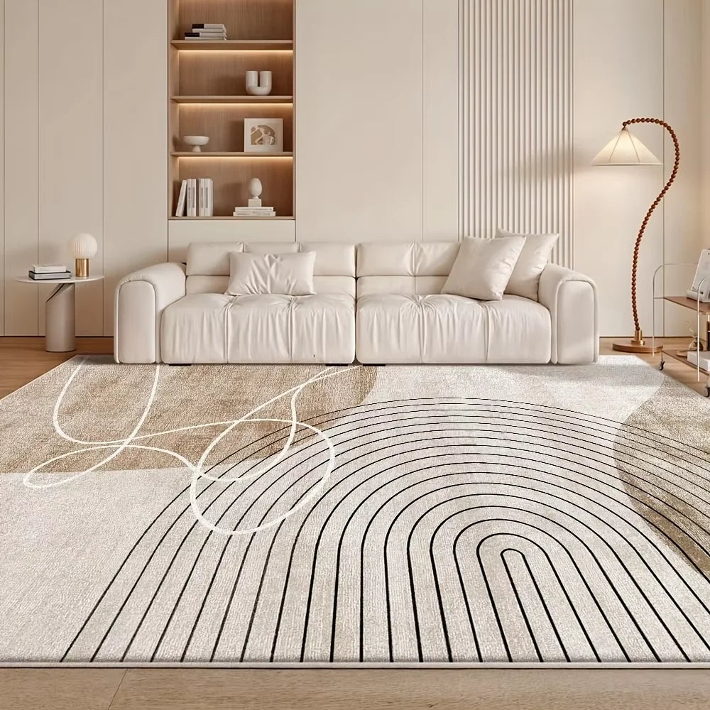 VIKAMA Light Luxury Flannel Area Rug – Non-Slip Washable Soft Carpet for Living Room & Bedroom