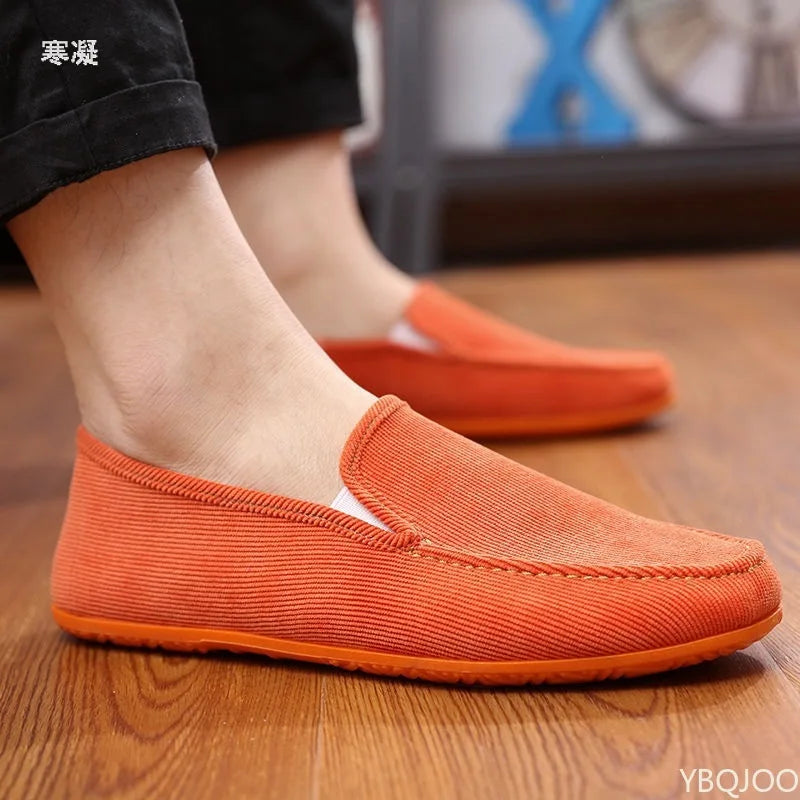 Men's Big Size Fabric Loafers | Soft Slip-On Driving Moccasins Summer Style