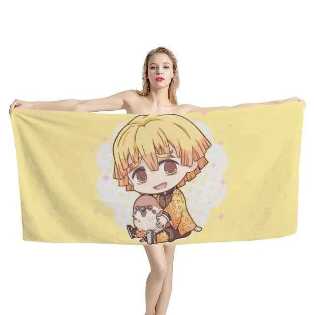 Bathing Towels Demon Slayer Nezuko Kamado Printing Anime Home Decor Textile Comfortable Summer Beach Towel Toalhas De Banho