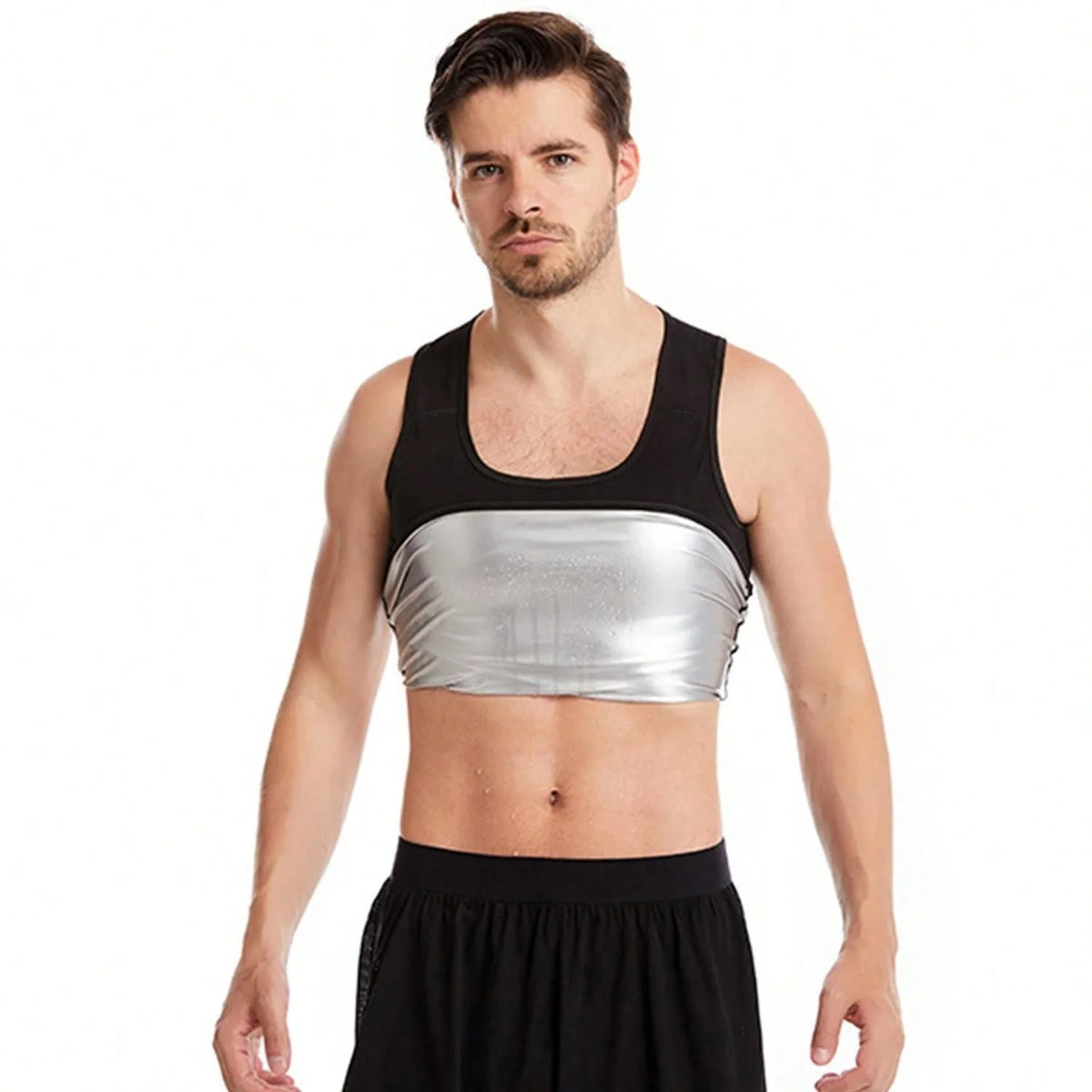 Sauna Shirt for Men, Short Sleeve Sauna Sweat Body Shaper Mens Sauna Vest Gym Exercise Tank Top