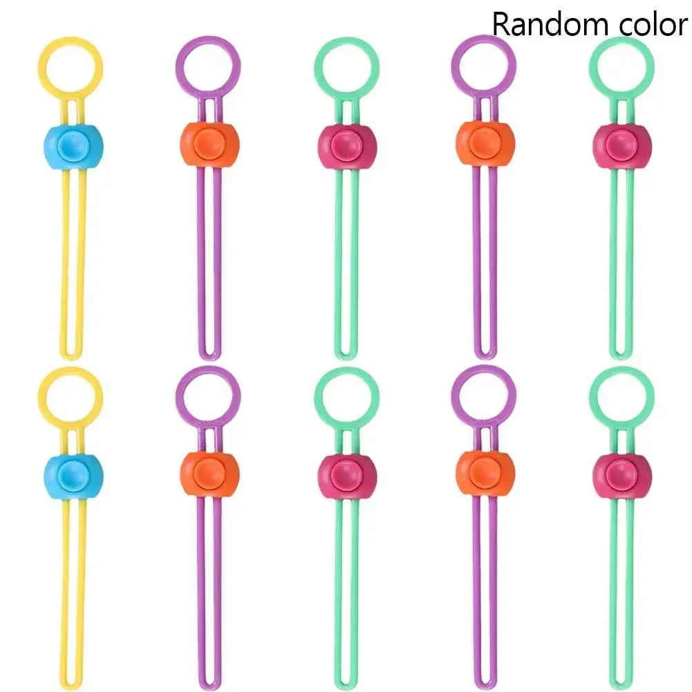 10/20/30/50pcs Silicone Food Bag Sealing Strap Freshness Sealing Clip Adjustable Clip Portable Data Cable Storage Kitchen Gadget