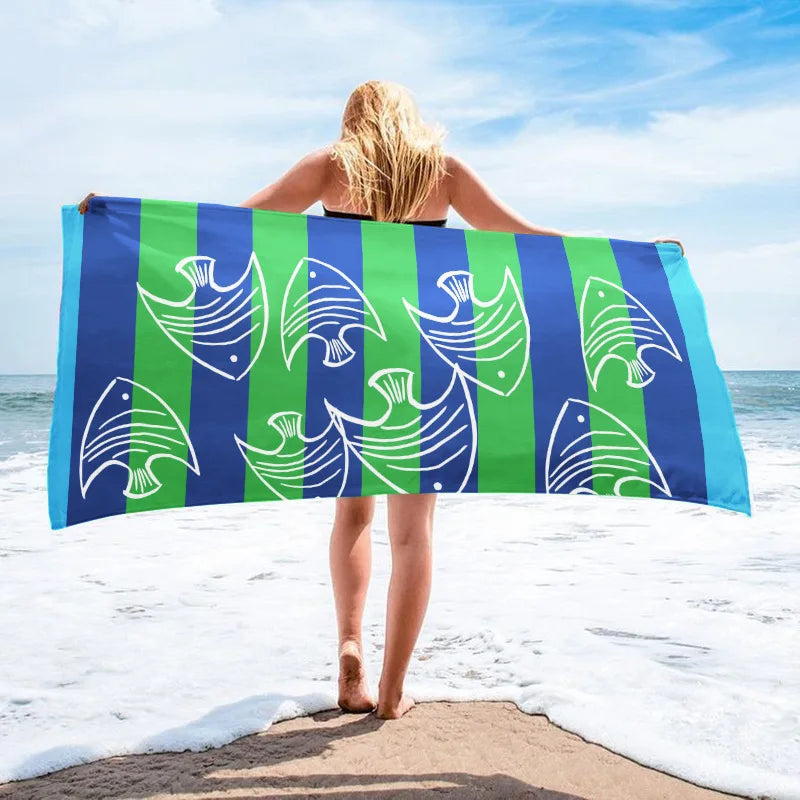 Large Microfiber Beach Towel Quick Dry Sun Protection Absorbent Bath Towel