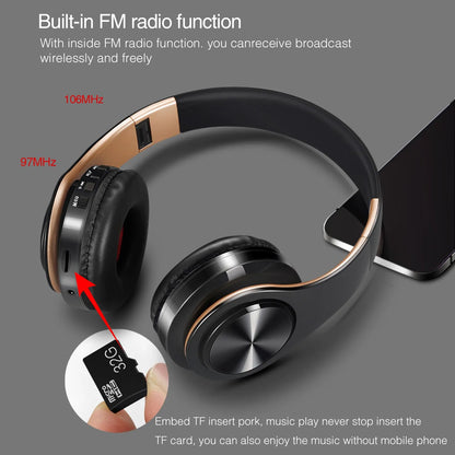 HiFi Stereo Bluetooth Headphones – FM Radio, SD Card, 20H Battery, Mic | Foldable Over-Ear
