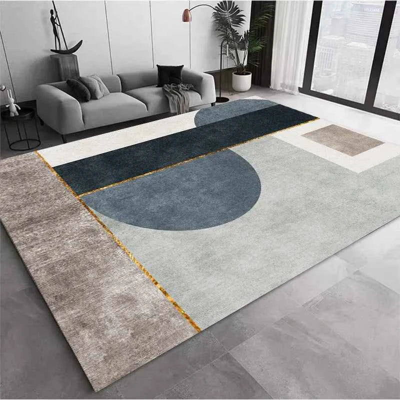 VIKAMA Nordic modern geometric large area anti-fouling crystal velvet carpet living room bedroom non-slip living room sofa Rugs