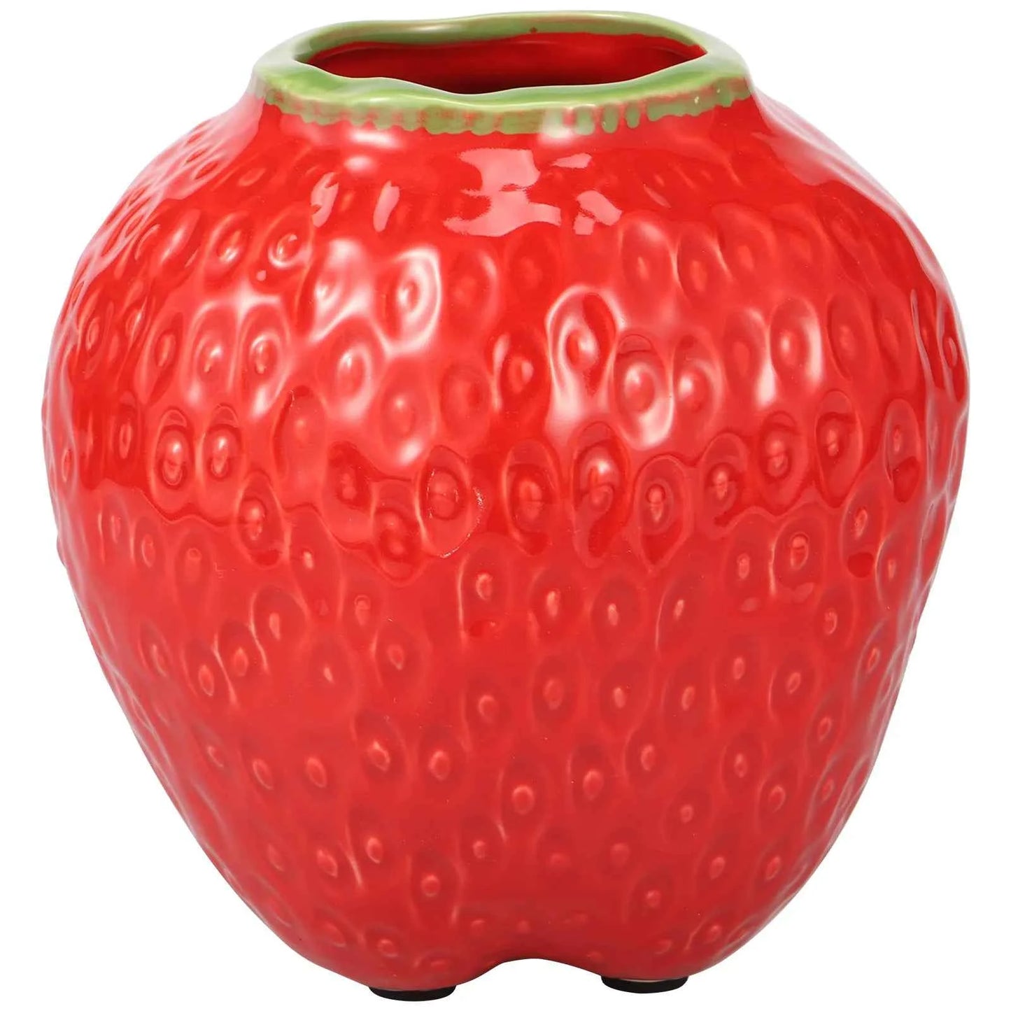 Strawberry Vase Ceramic Flower Vase Decorative Ceramic Vase Cute Strawberry Shape Vase Unique Vase for Flowers Realistic Vase
