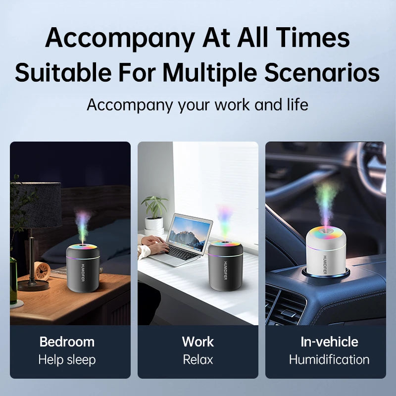 180ML Mini USB Humidifier & Aroma Diffuser, Mist Maker with LED Light
