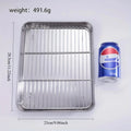 304 Stainless Steel Fruit Cake BBQ Tray Removable Cooling Rack Nonstick Barbecue Tray Square Baking Plate Kitchen Baking Tray