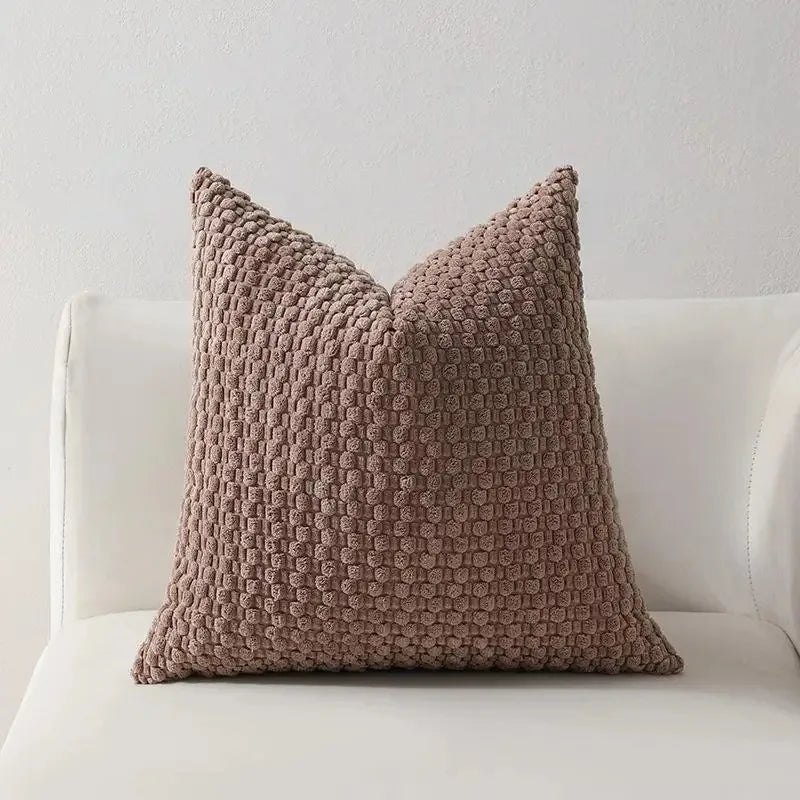 Soft Velvet Double-Sided Cushion Cover, Brown, Durable