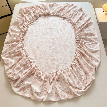 Floral Washed Cotton Fitted Sheet | Single-King