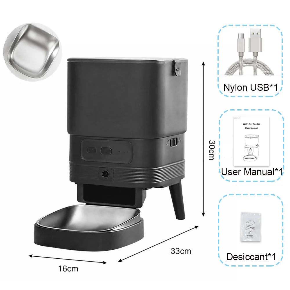 4L Automatic Cat Feeder with HD Camera