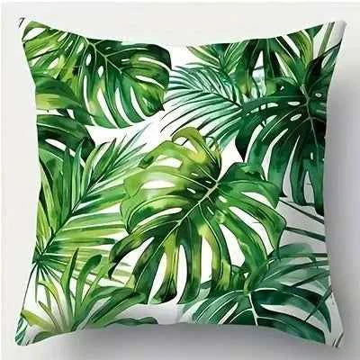 Tropical Leaf-Print Pillowcase ,Sofa bedroom cushion cover, single-sided printing, without pillow core