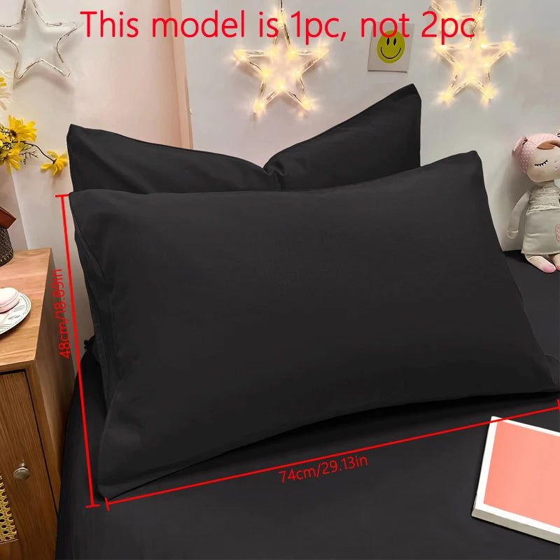 Matte Solid Black Pillowcase, Pocket Sealed