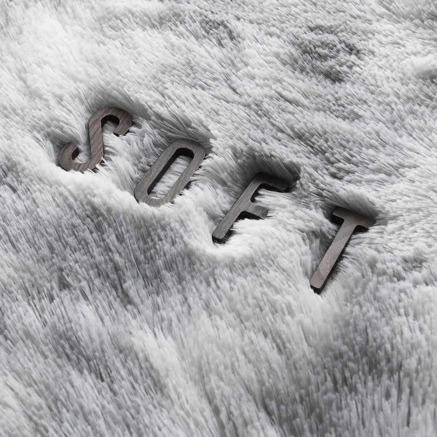 VIKAMA Dyed Plush, Soft And Fluffy Sofa Carpet, Children's Room, Baby Crawling Anti-Slip Mat, Home Decoration