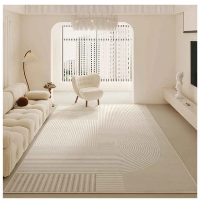 VIKAMA Simple Cream Wind Carpet Living Room Three Anti-Loop Pile Household Bedside Rug Bedroom Carpet Full Spread