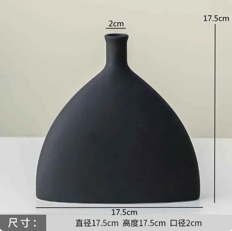 Nordic Decoration Home Flower Vase Black and White Art Ceramic Vase Minimalism Dried Flower Arrangement Accessories B&B Ornament