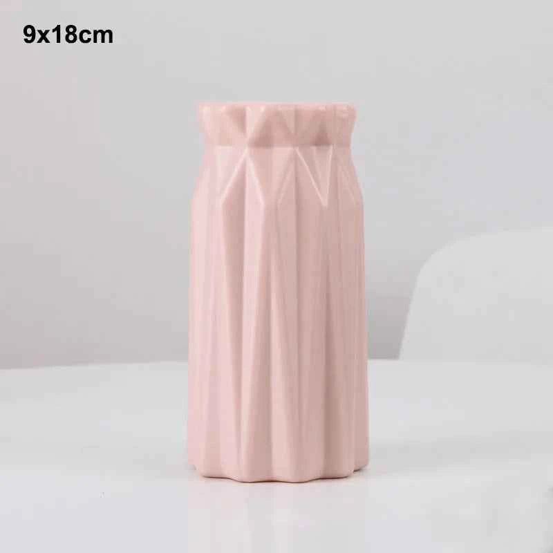 Plastic Flower Modern Vase Decoration Home Nordic Style Vase Imitation Ceramic Flower Pot Decoration Vases for Flowers